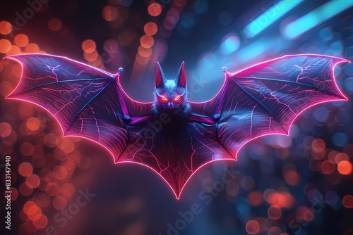 a bat with neon effects