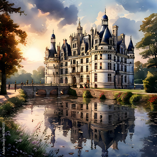 chateau de chambord country architecture, building, castle, europe, travel, france, city, paris, landmark, river, sky, palace, tower, tourism, museum, water, belgium, old, history, ghent, gent, house,
