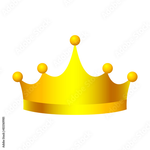 Vector illustration of golden crown on transparent background