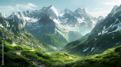 mountains green valleys pic