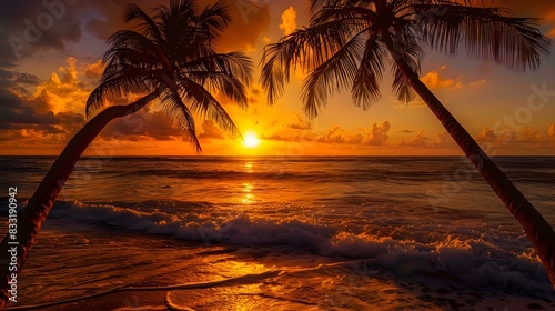 tropical sunset pic