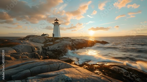 lighthouse a rocky shore pic