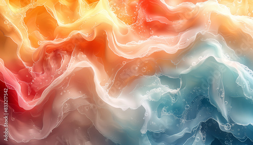 Abstract Summer Heatwave Background: Vibrant Waves in Warm Hues. Dynamic and Captivating Illustration, Perfect for Seasonal Promotions, Creative Projects, and Evoking the Warmth of Summer 