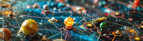 A strategic space - themed board game