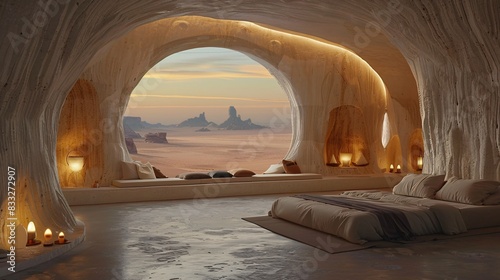 Relaxing vacation on Mars, with futuristic accommodations and stunning Martian views