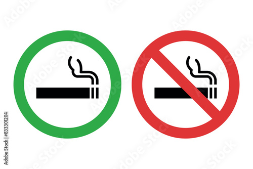Smoking Area And No Smoking Signs