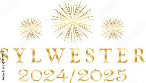 sylwester 2024-2025 - złote fajerwerki, złoty styl