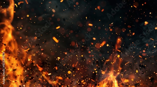 Glowing fire embers against a black background.