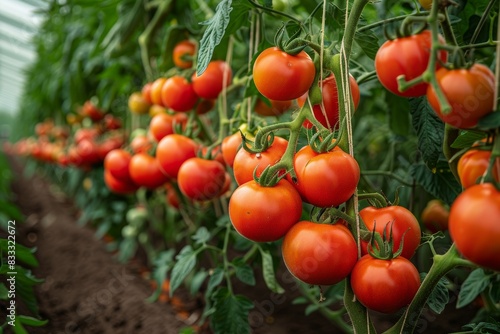 Tomato haven: greenhouse branches brimming