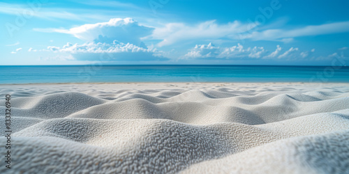 Serene tropical beach with white sand and calm blue sea
