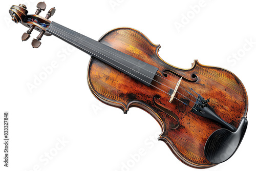 High-quality image of a beautifully crafted violin with intricate detailing, perfect for classical music themes and instrumental concepts.