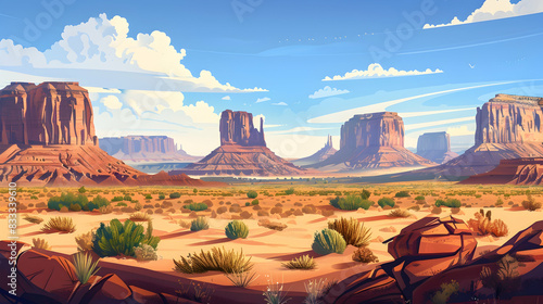 monument valley. panoramic view. navajo tribal park realistic