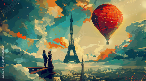 Surrealist Bastille Day Celebration Illustration