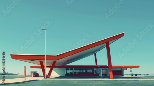  Googie, Scandinavian architecture, cinemagraph, greeting card design