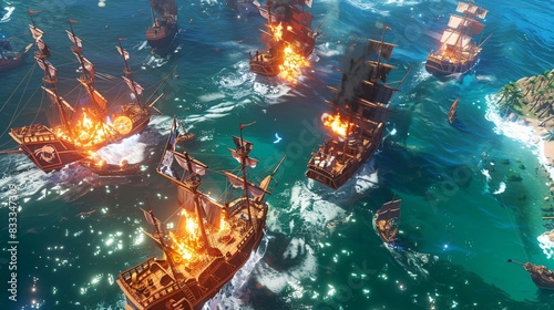 Set sail for fortune and glory in a pirate-themed MOBA where players command their own fleet of ships and battle against rival pirates in fast-paced, action-packed skirmishes on the high seas.
