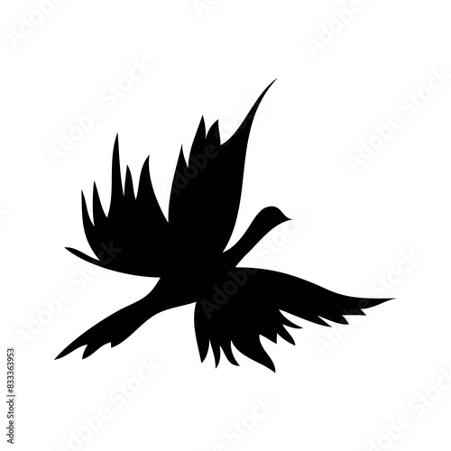 dove outline set silhouette isolated on white background