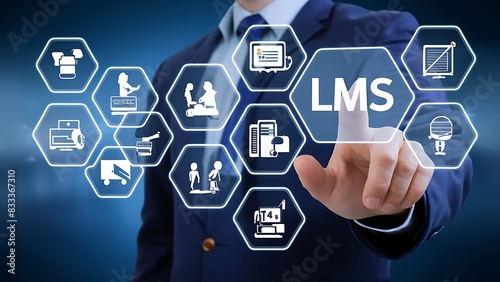 Learning Management System (LMS) for lesson and online education, course, application, study, e learning, knowledge everywhere and every time. LMS icon, online learning