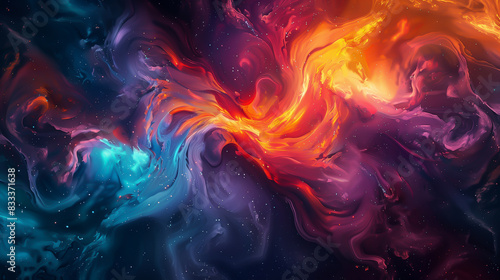 abstract swirls fire wallpaper heaven and hell background orange purple and blue waves