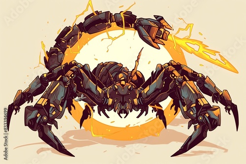 illustration Scorpion with a glowing stinger