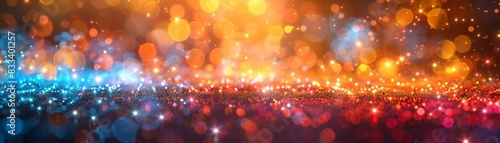 Abstract background of blurred lights and colors.