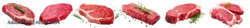 Steak meat beef png element set on transparent background