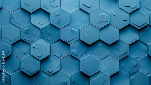 A blue background with hexagonal patterns, suitable for digital or print applications in various sizes and colours 