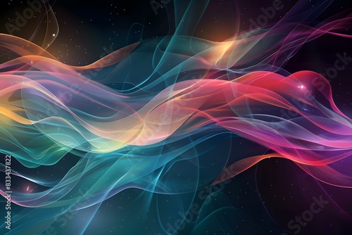 Colorful abstract glowing futuristic wavy background