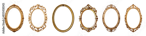 Oval gold vintage frame set