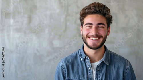 Portrait Of An Isolated Employee Man Smiling Brightly, Exuding Confidence And Readiness To Be Recruited Or Hired - Perfect For Job Recruitment Ads Or Career-Related Content