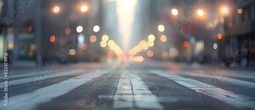 Blurred city street at night with glowing lights, depicting the serene beauty of urban life.