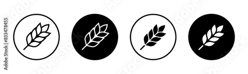 Wheat icon. Durum wheat pasta label. Bakery logo. Healthy nourishment illustration. Cereal pictogram. Gluten sign.