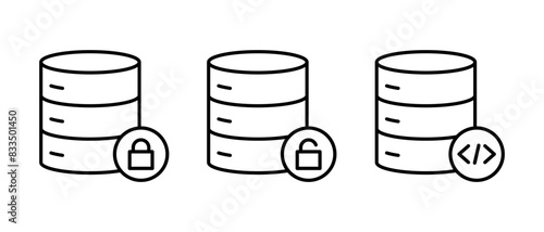 Web hosting icon vector set. Database server symbol