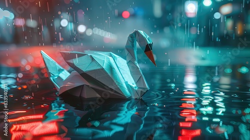 The swan origami UHD wallpaper