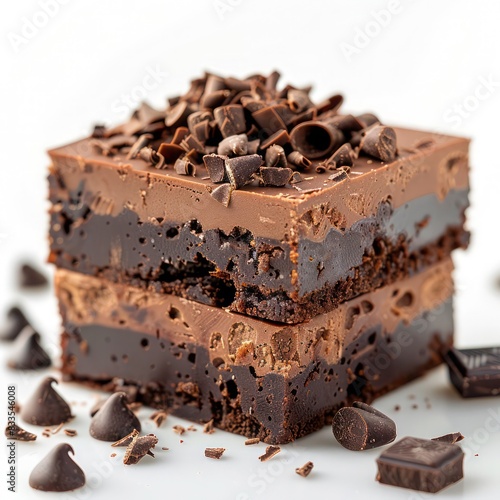 indulge in a decadent serving of a crafted chocolate brownie loaded with rich dark chocolate with thick chocolate crust