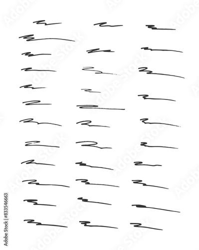 Hand Drawn Marker Scribbles Set. Graphic resources and design elements concept vector