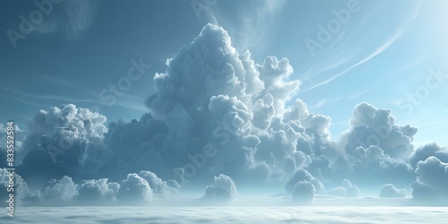 Cumulus cloudscape with blue sky background