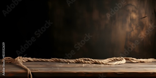 Frayed rope symbolizes broken connection illustrating feelings of disconnection and isolation. Concept Relationships, Symbolism, Isolation, Emotions