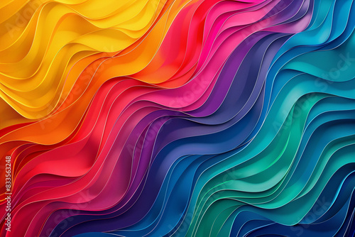 High quality illustration colourful curvy lines 3d.