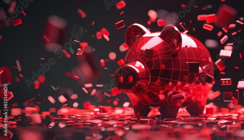 Deceptive Piggy Bank Financial Fraud Warning