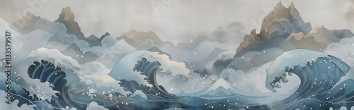 High Detail Water Wave Ocean Texture Element for Banner Design