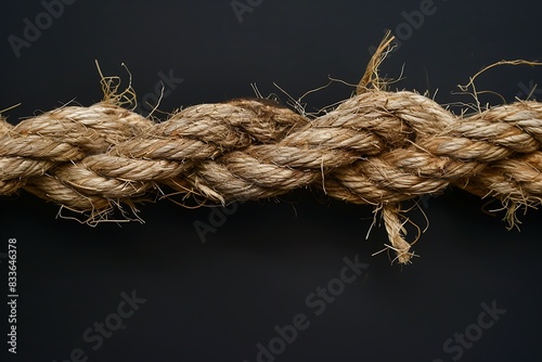 Old, weathered rope with fraying ends.