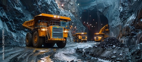 Powerful Surface Miners Navigating Through Hard Rock Tunnels for Resource Extraction