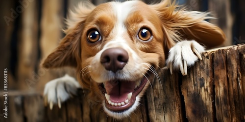 A playful dog with a silly expression sticks out its tongue. Concept Animals, Pets, Silly Expressions, Playful Poses, Dog