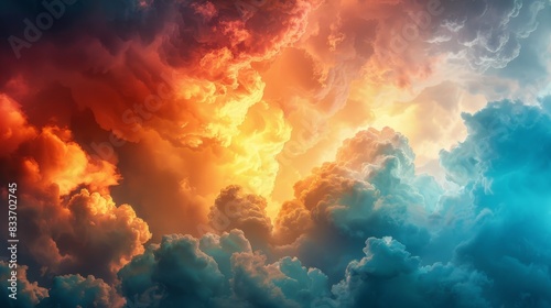 Abstract Cloud Formations, Dreamy cloudscapes in surreal, vibrant colors