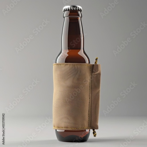 3D model of Insulated beer bottle cooler sleeve with minimalist design