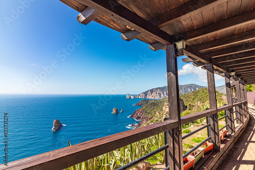 Panoramic lookout in Nebida. Sardinia, Italy