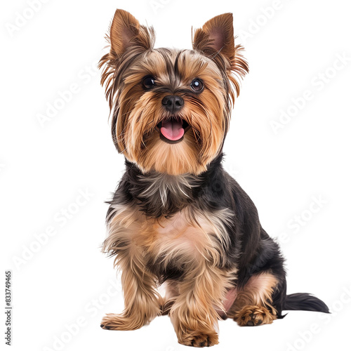 Yorkshire Terrier dog isolated on transparent background