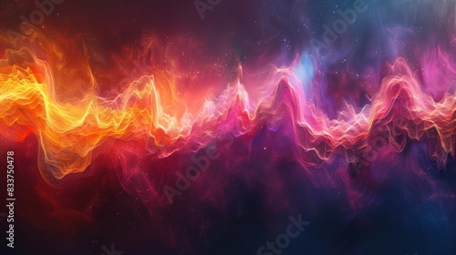 Abstract Sound Visualizations, Visual representations of sound waves in vibrant colors