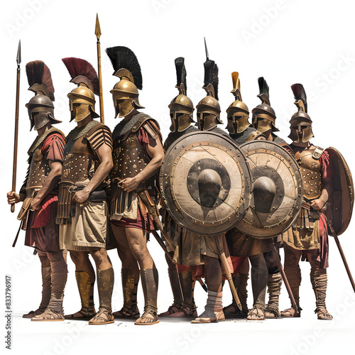 Battle of carthage- invasion of the carthaginian army isolated on white background, vintage, png 