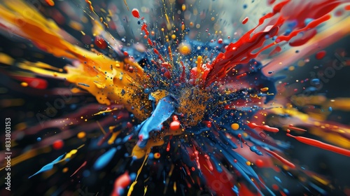 Capture the essence of the birth of new ideas with a visually striking paint splatter radiating energy